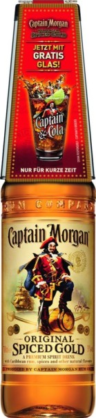 Captain Morgan Spiced Gold 1l mit Glas