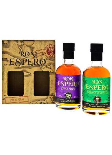 Espero Reserva Exclusiva &amp; XO Rum Set 0,4 Liter mit Geschenkverpackung