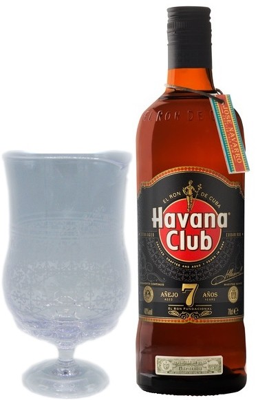 Havana Club 7 Jahre 0,7 Liter mit Havana Rührglas
