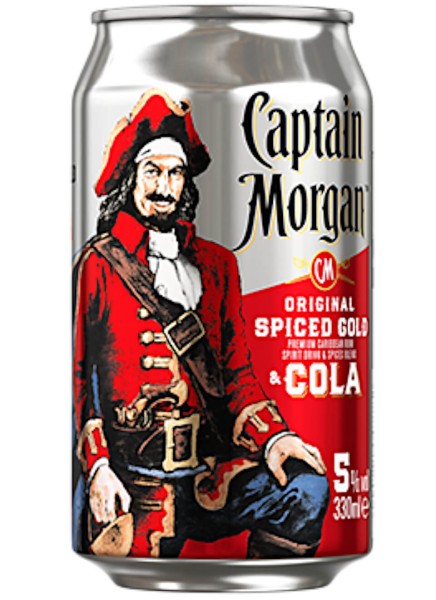 Captain Morgan Spiced Gold &amp; Cola 0,33 Liter Dose