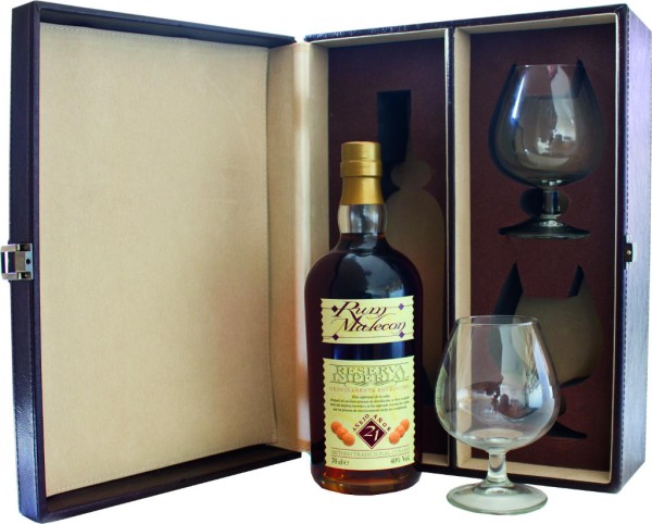 Rum Malecon Reserva Imperial 21 Jahre 0,7 l in Geschenkpackung mit 2 Gläsern