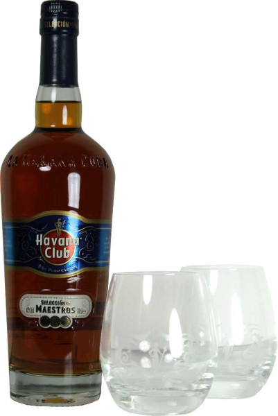 Havana Club Seleccion de Maestros 0,7 Liter mit 2 Gläsern
